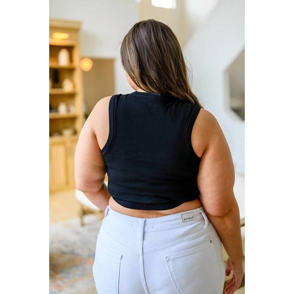 NEW WHITE BIRCH best friends cropped tank in black - Picture 5 of 5